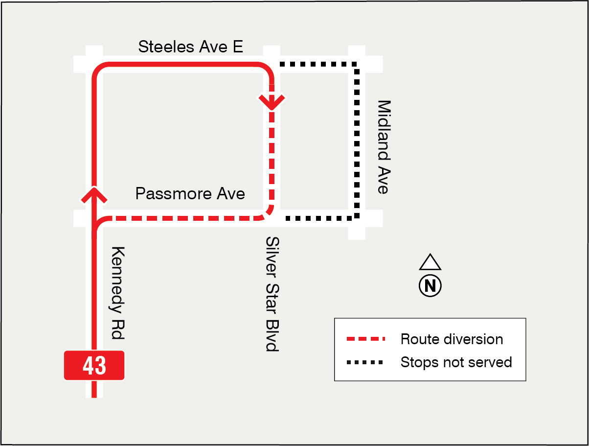 Map of route diversion