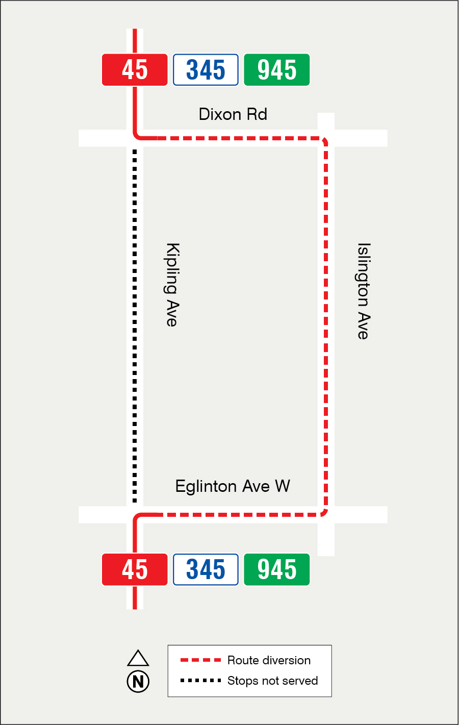 Map of route diversion