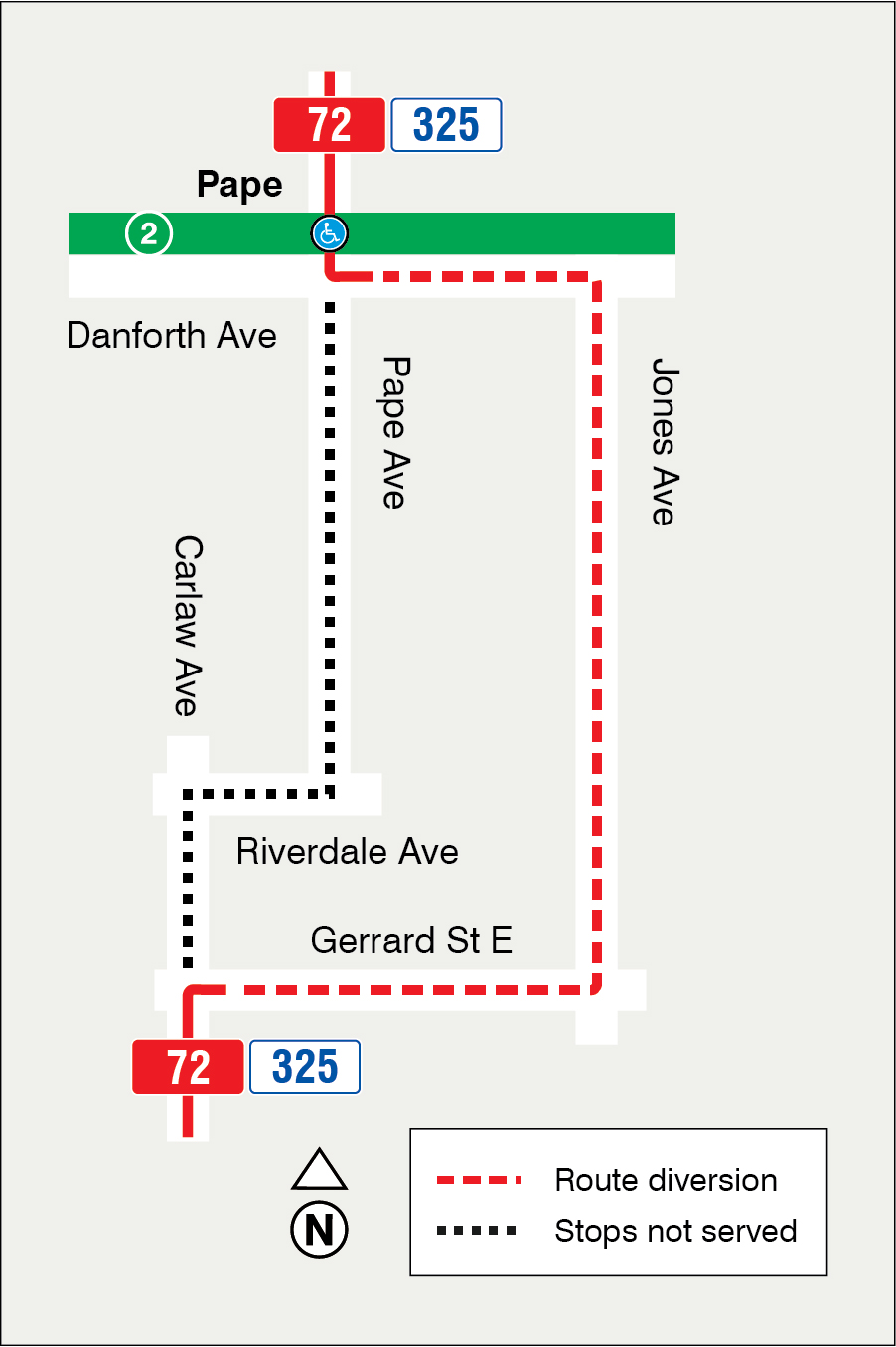 Map of route diversion