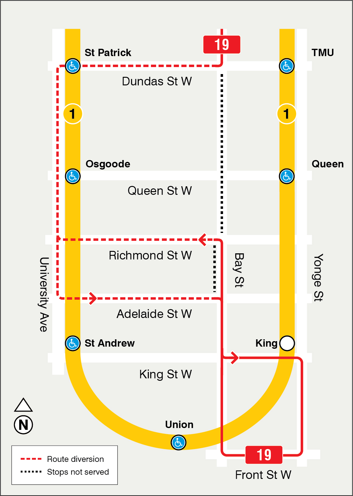 Map of route diversion