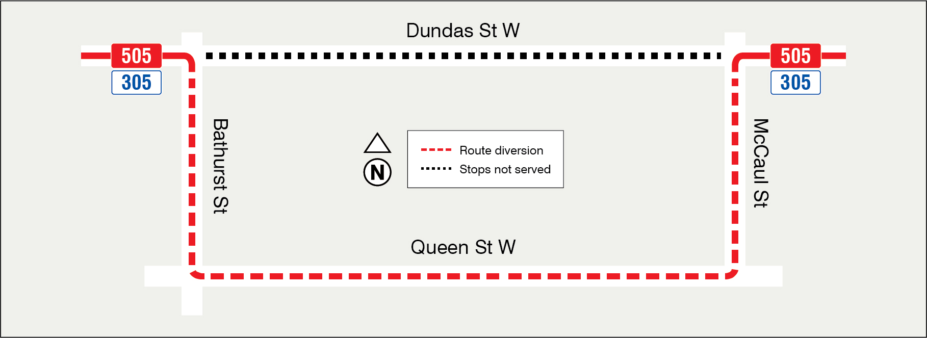 Map of route diversion