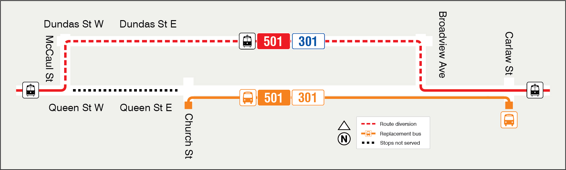 Map of route diversion