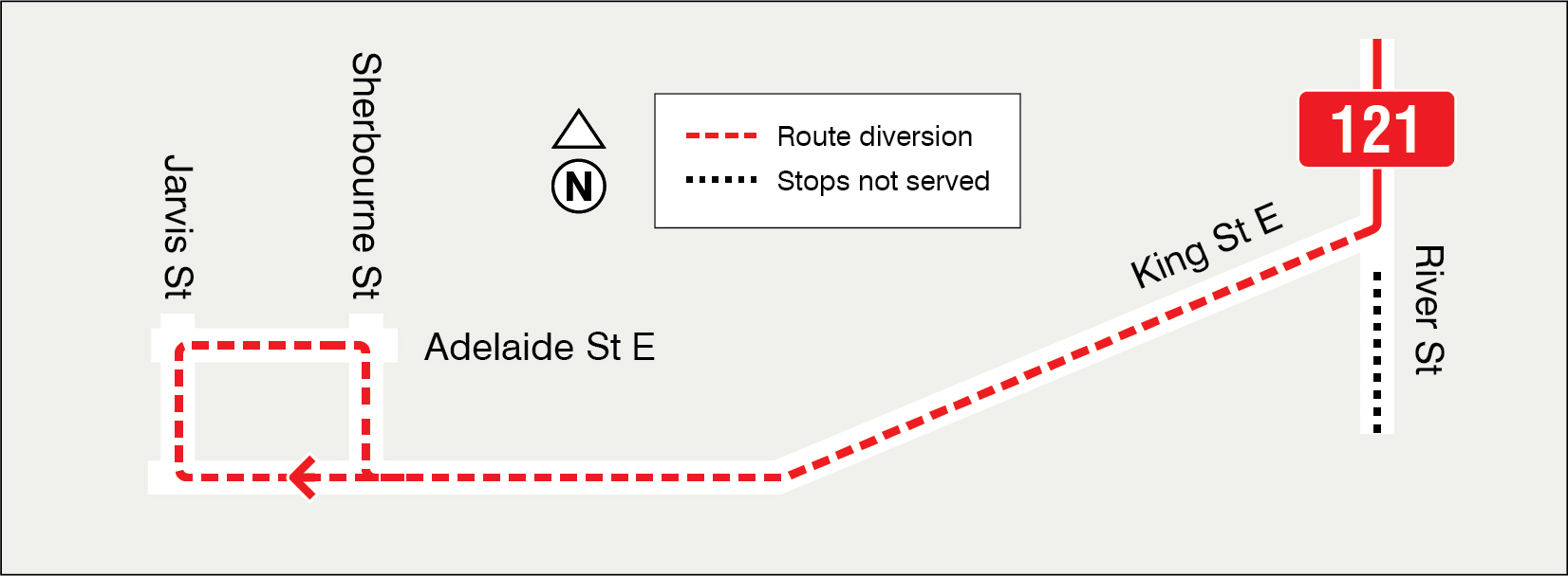 Map of route diversion
