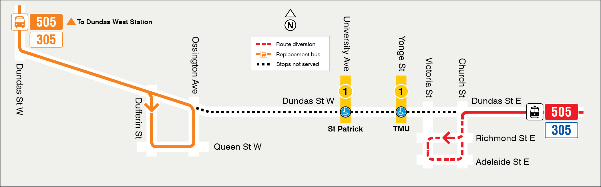 Map of route diversion