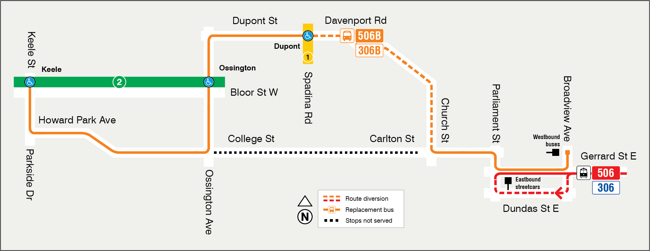 Map of route diversion