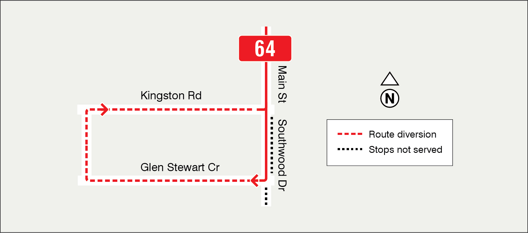 Map of route diversion