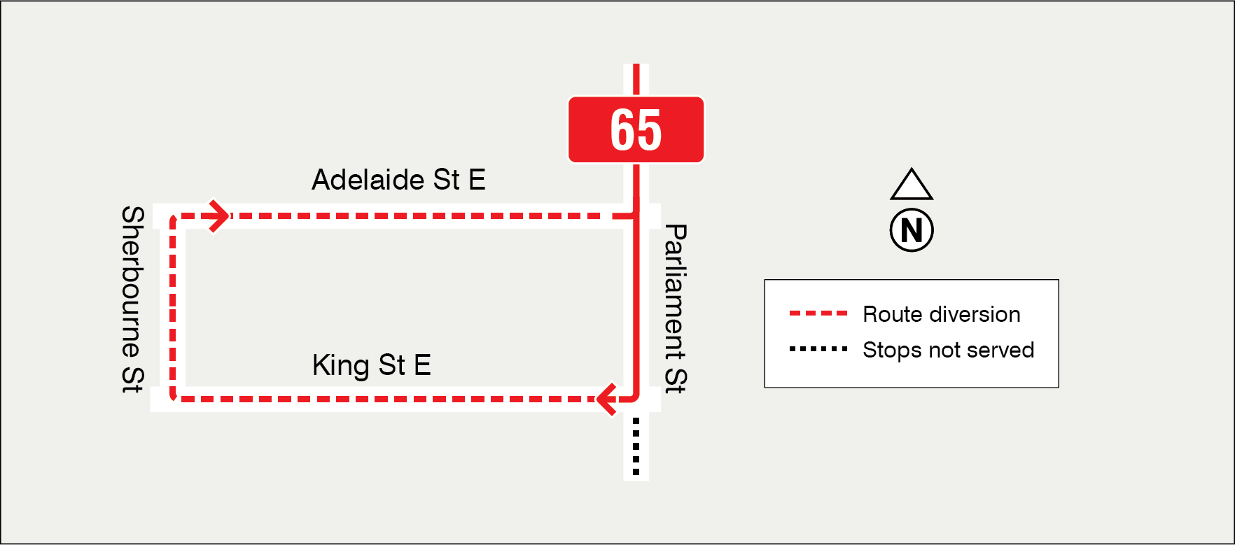 Map of route diversion