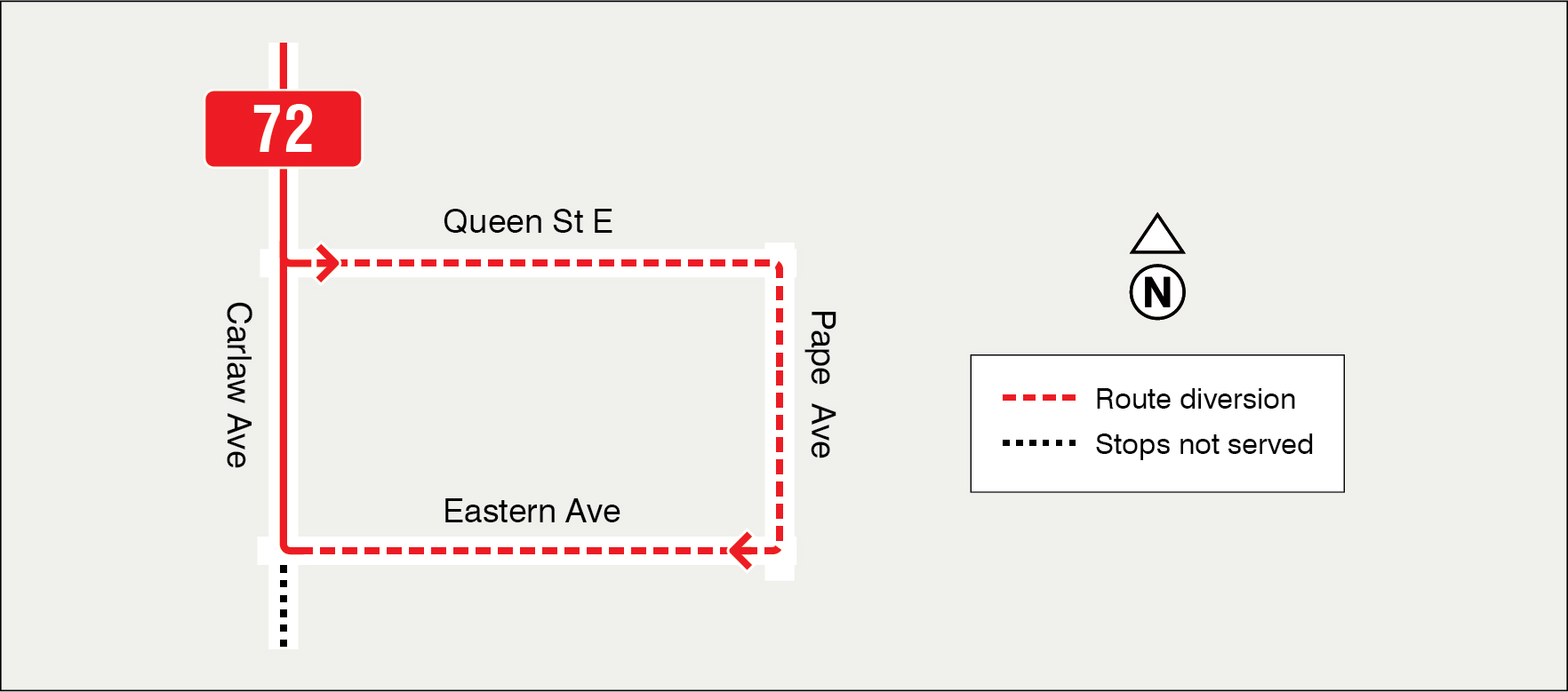 Map of route diversion