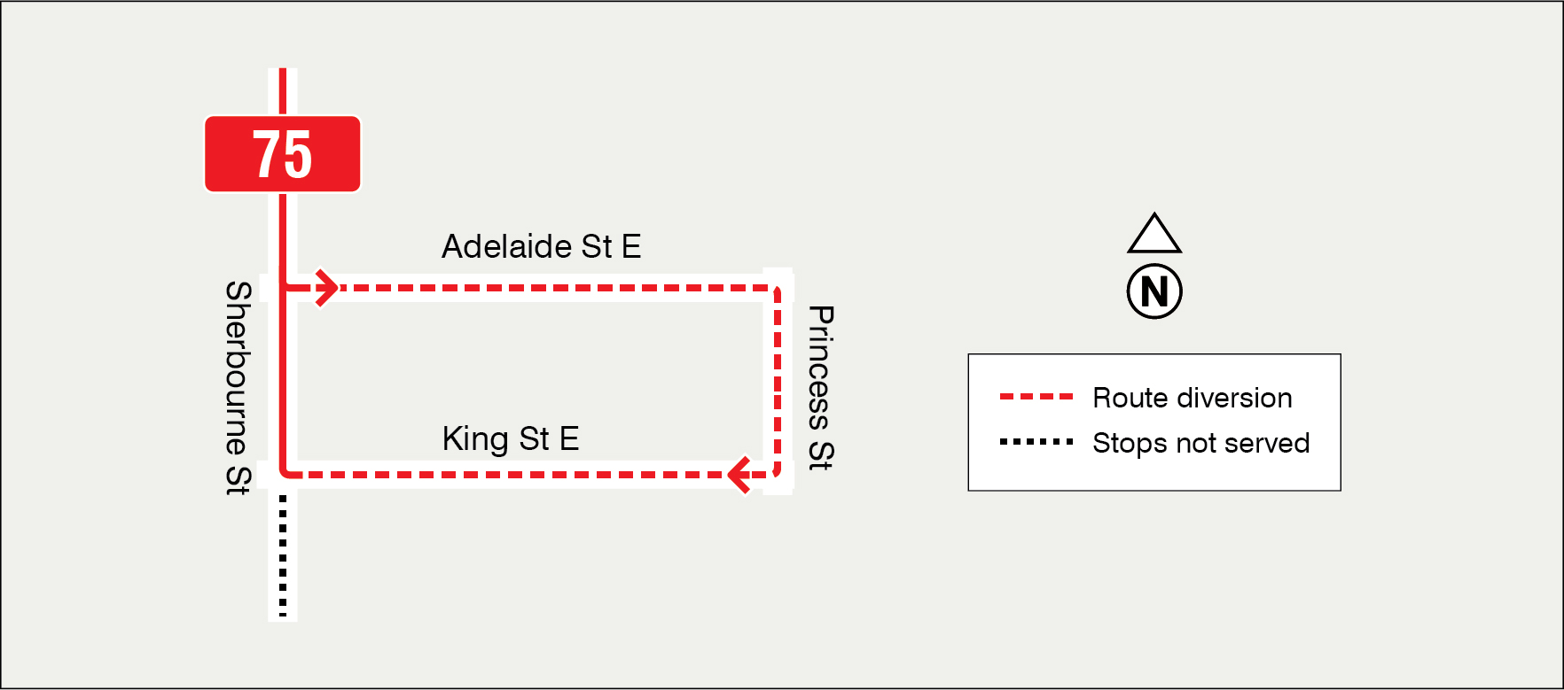 Map of route diversion