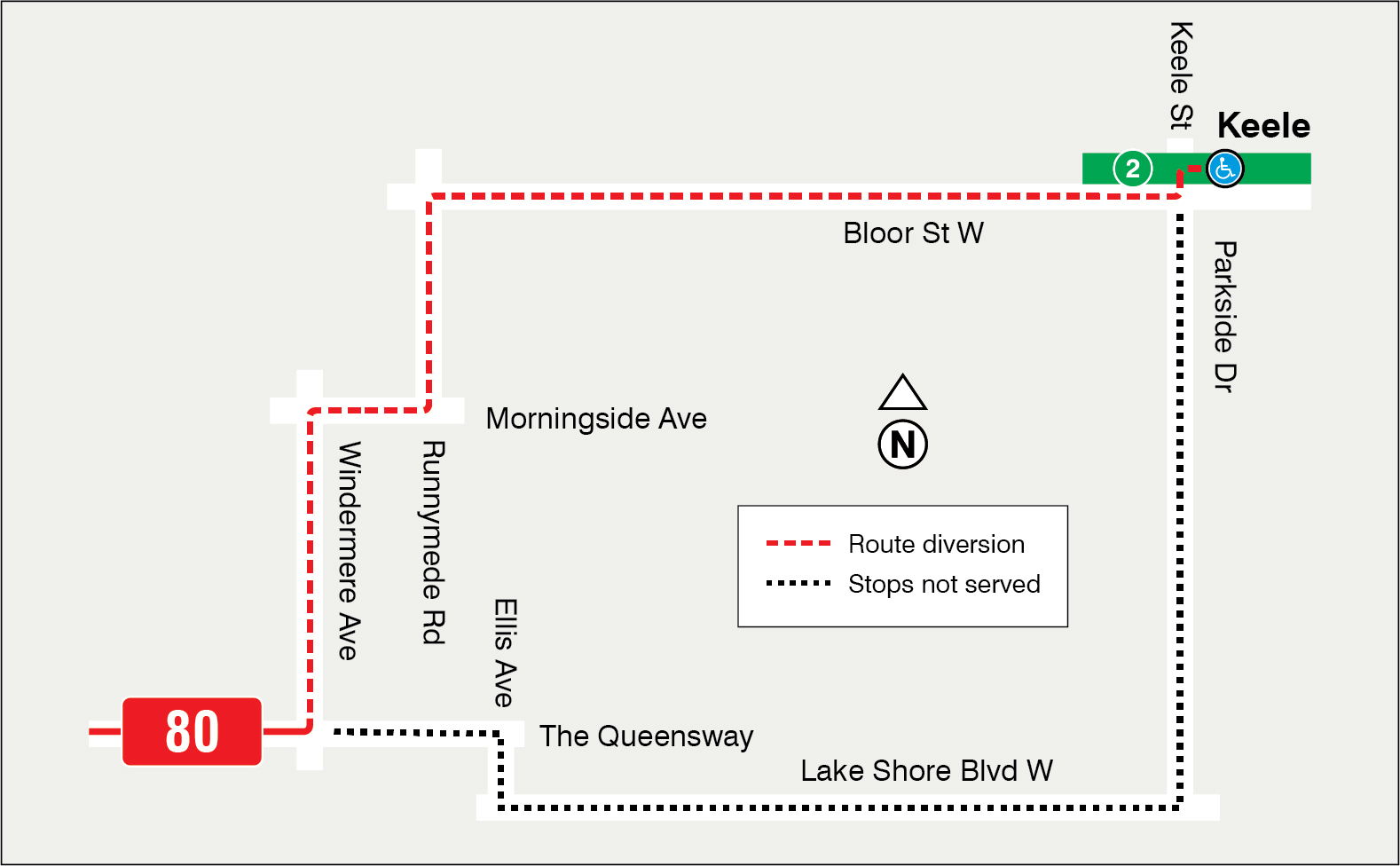 Map of route diversion