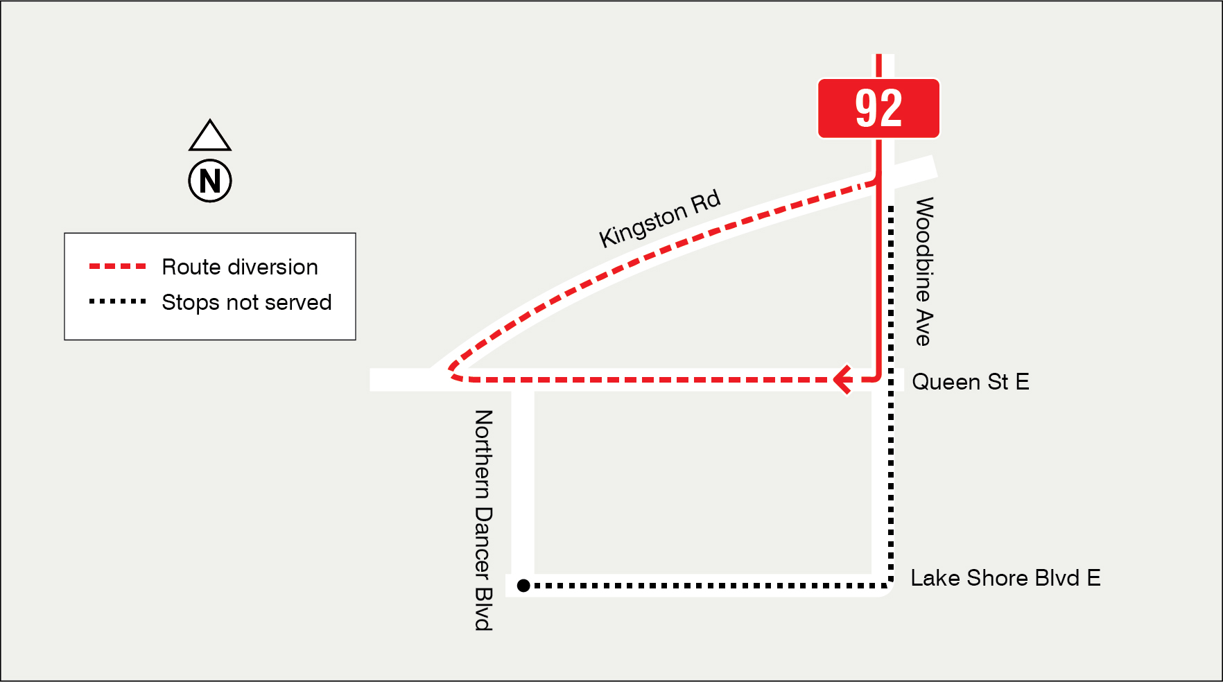 Map of route diversion