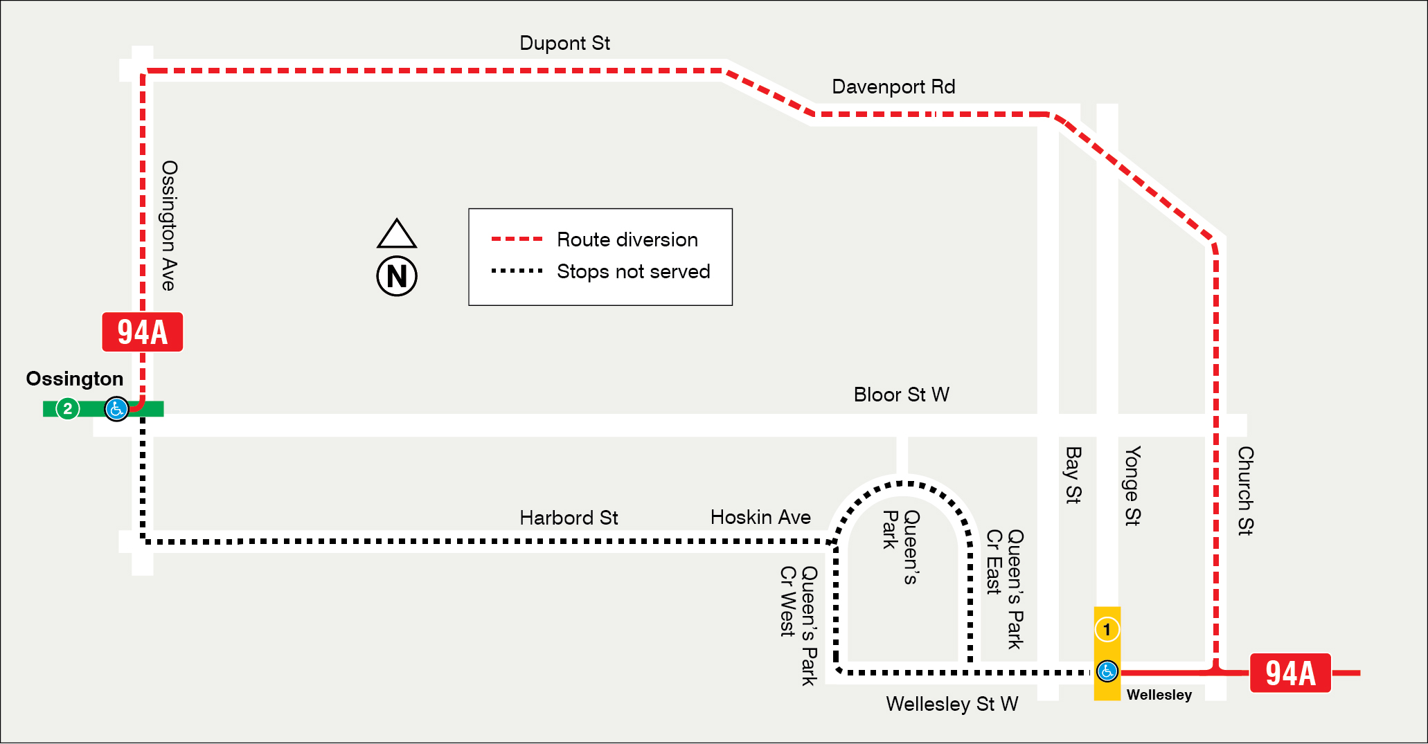 Map of route diversion