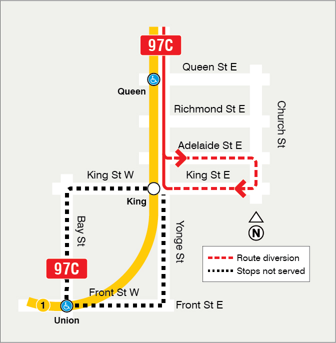 Map of route diversion