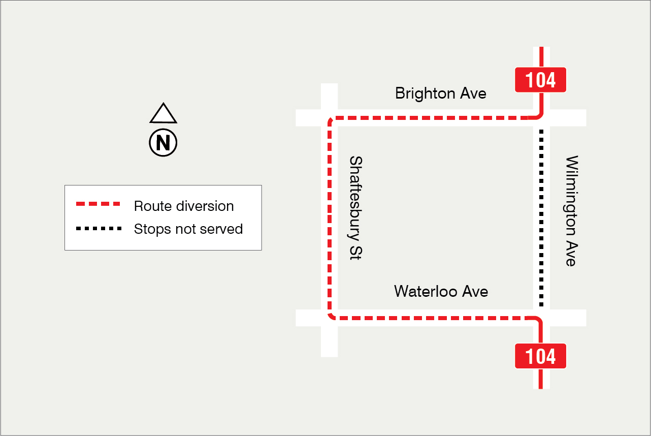 Map of route diversion