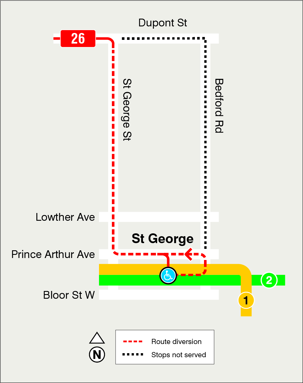 Map of route diversion