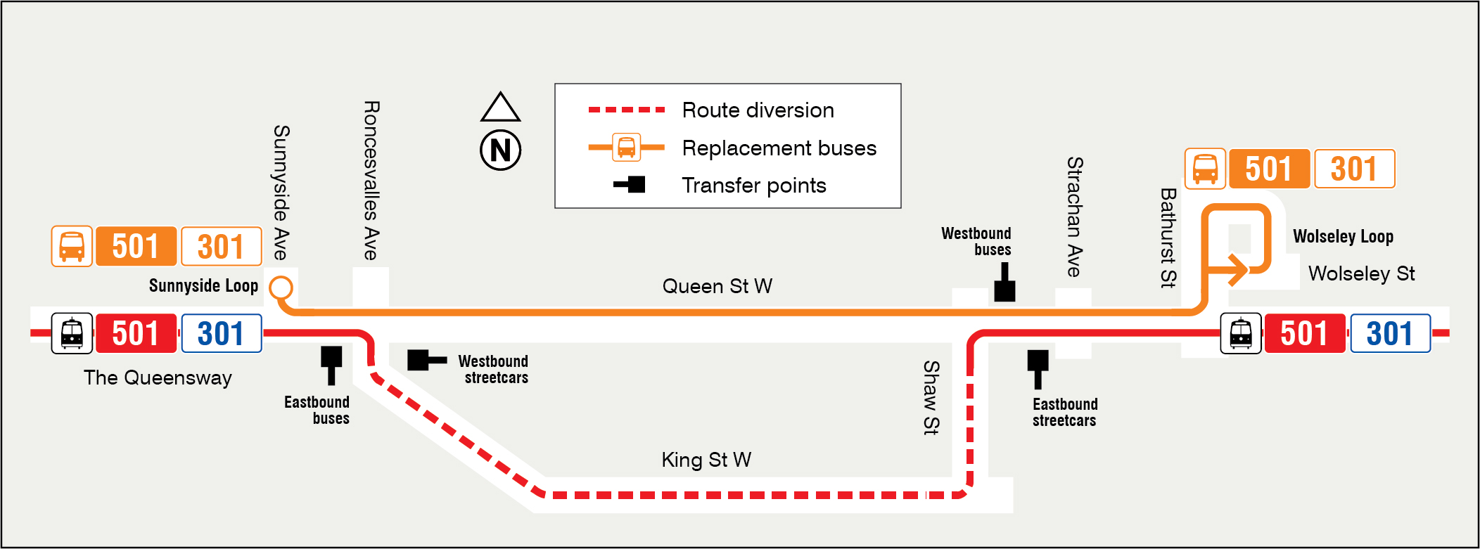 Map of route diversion