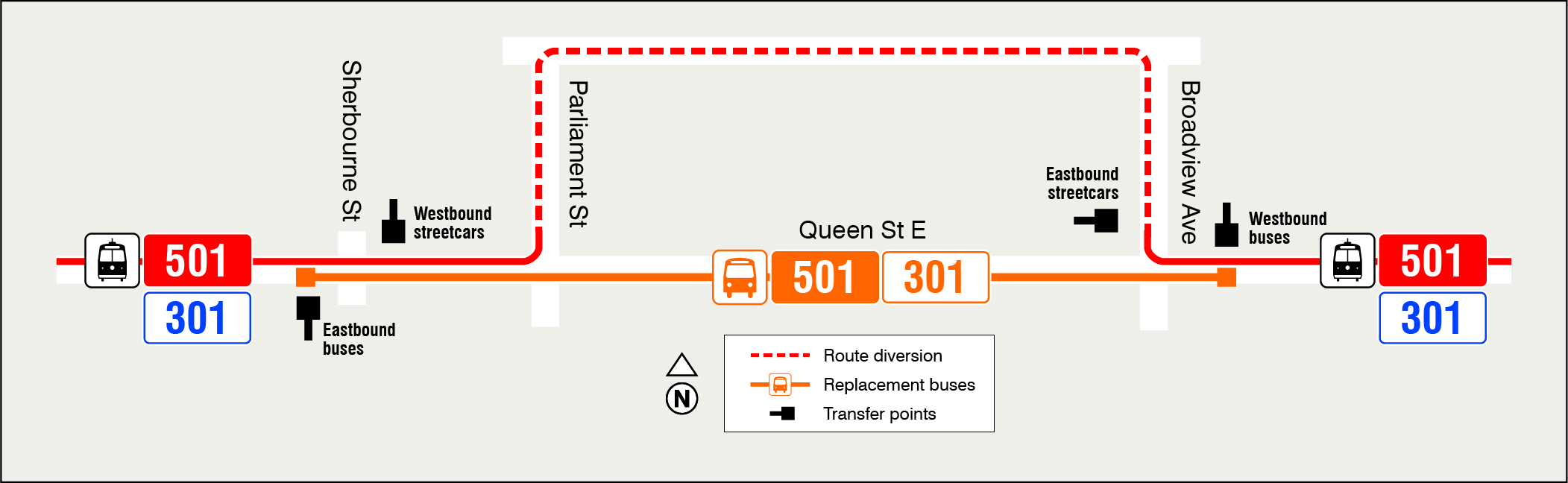 Map of route diversion