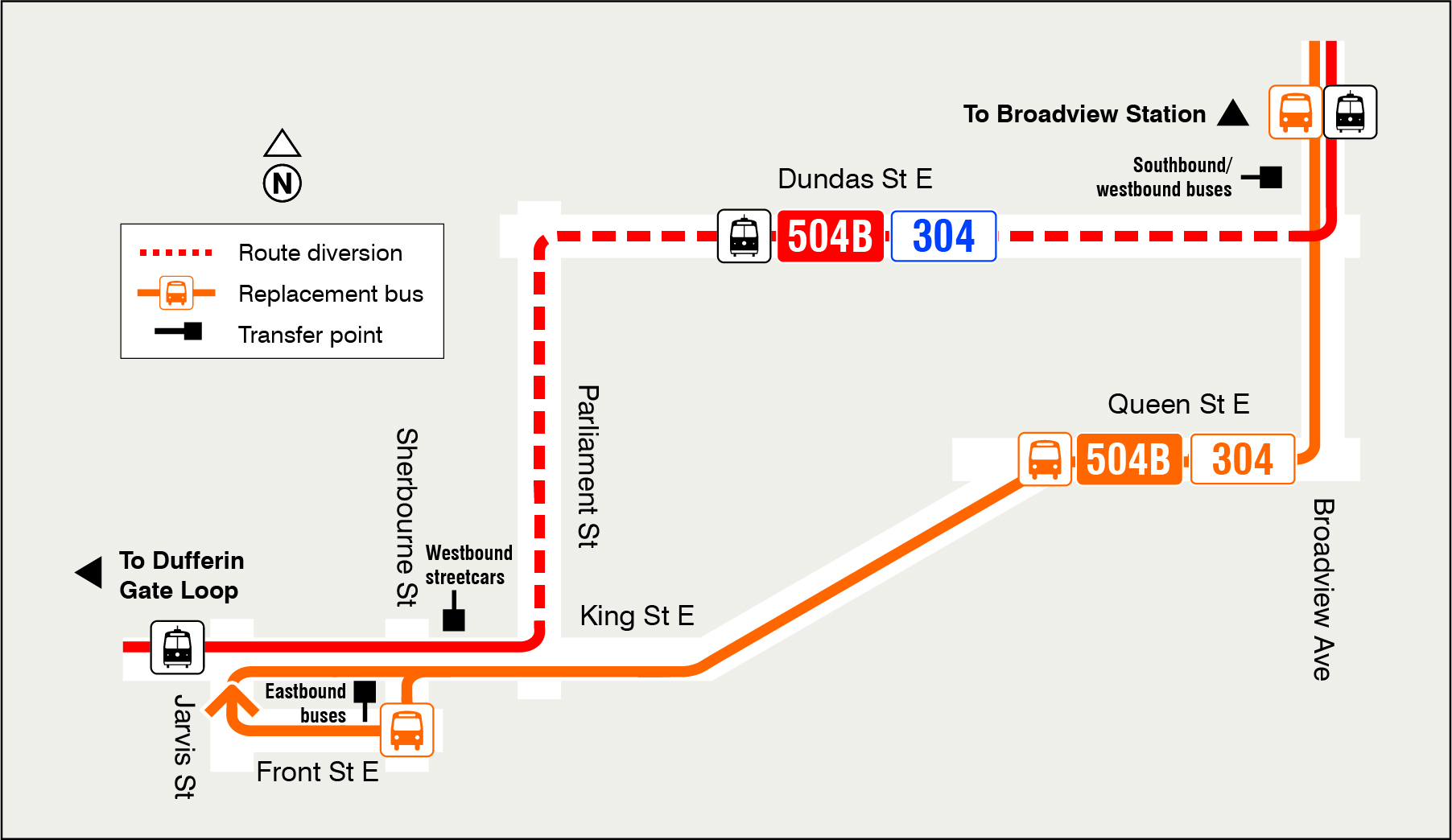 Map of route diversion