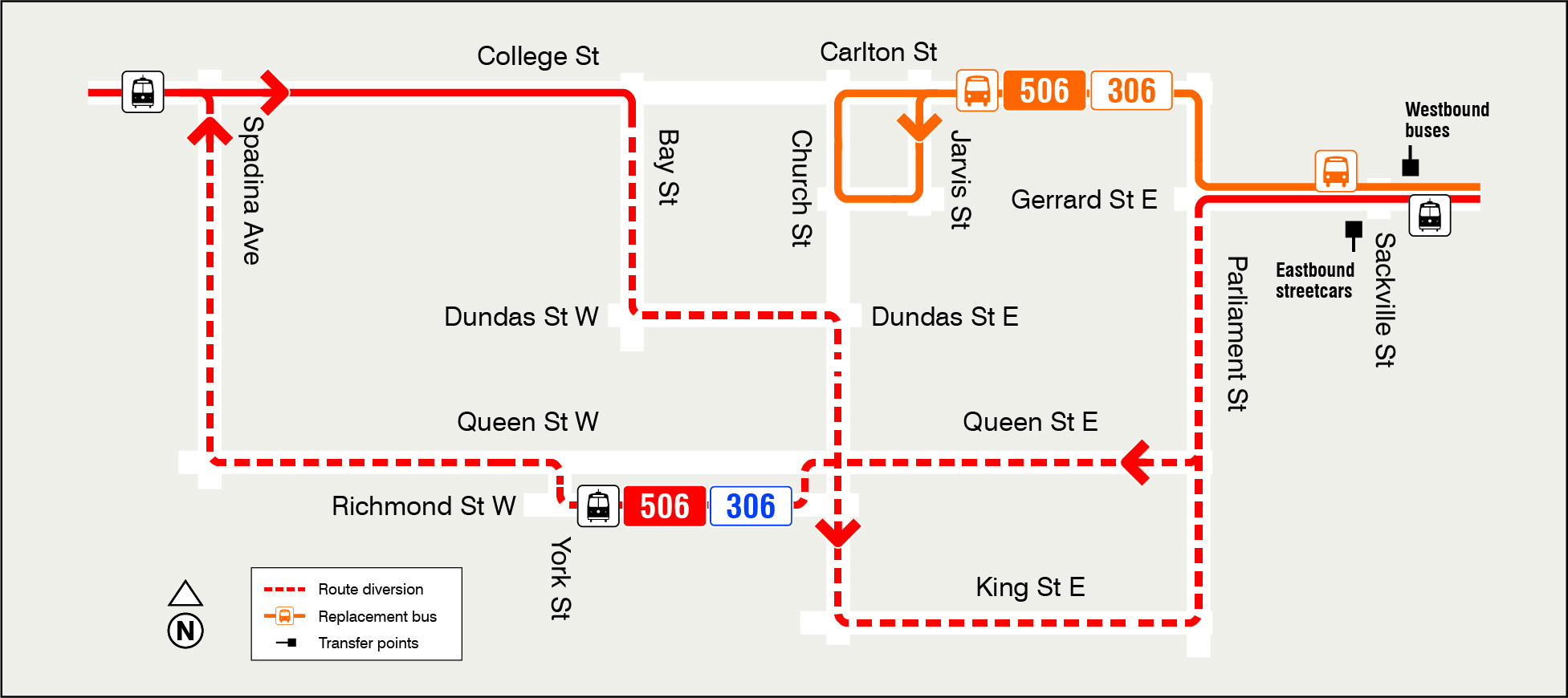 Map of route diversion