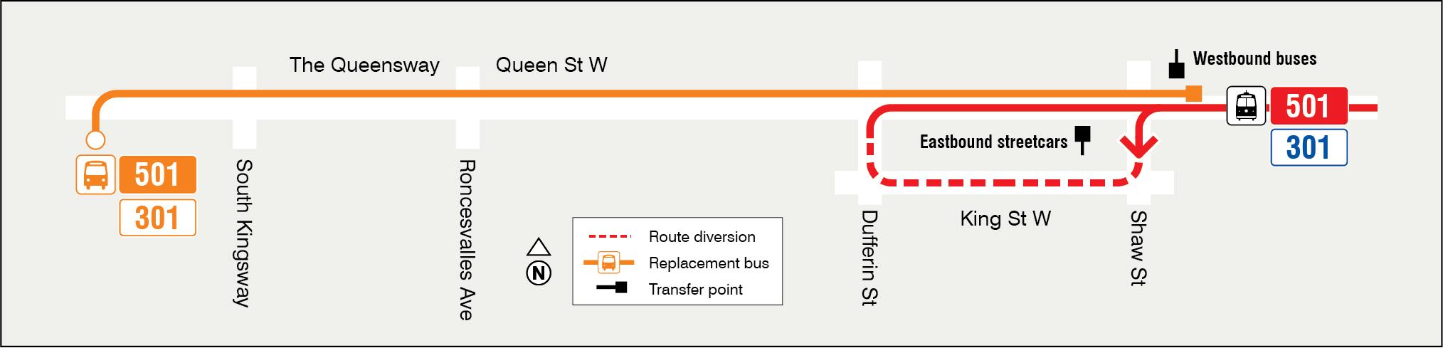 Map of route diversion
