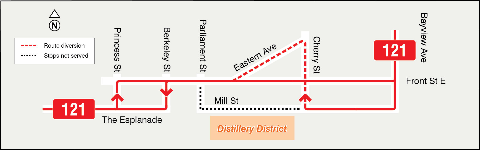 Map of route diversion