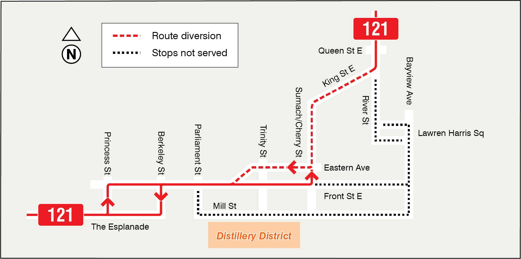 Map of route diversion