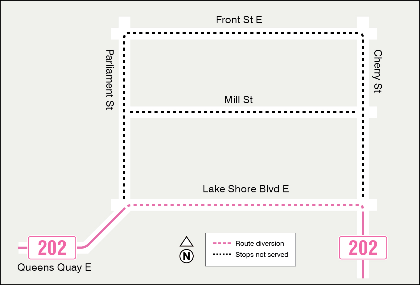 Map of route diversion