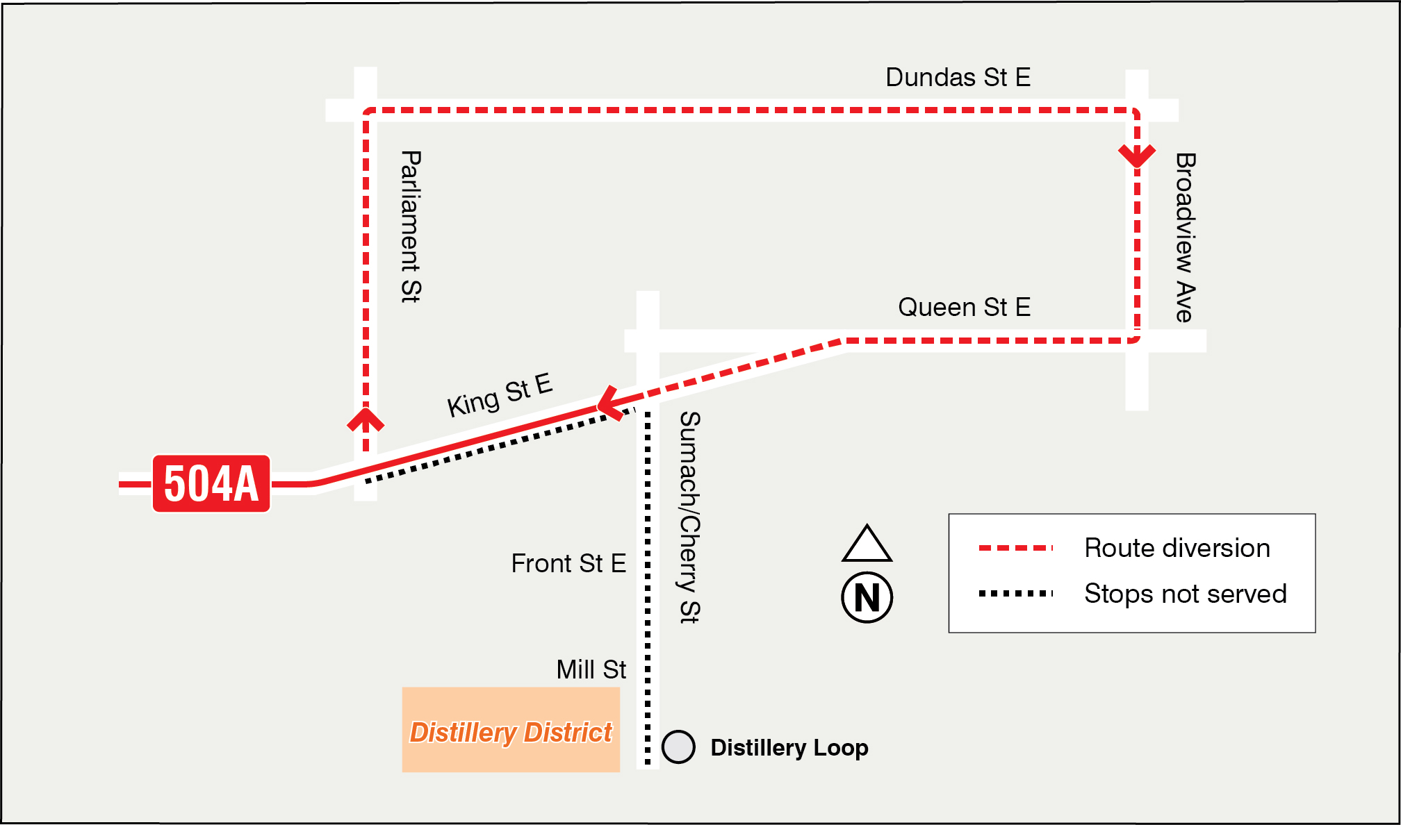 Map of route diversion