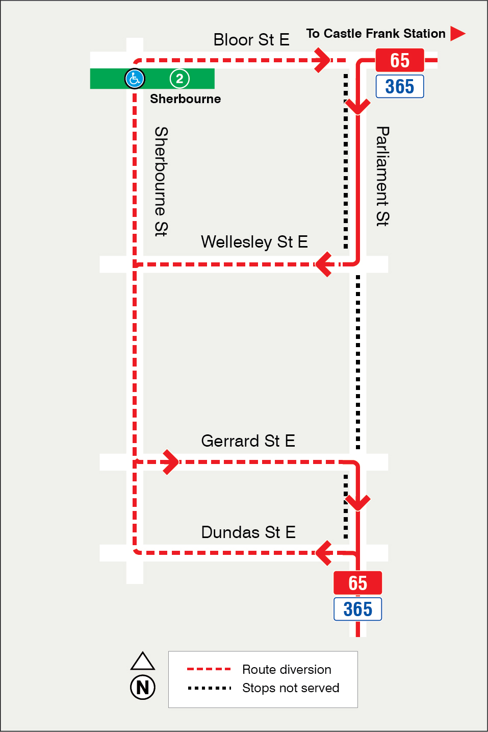 Map of route diversion