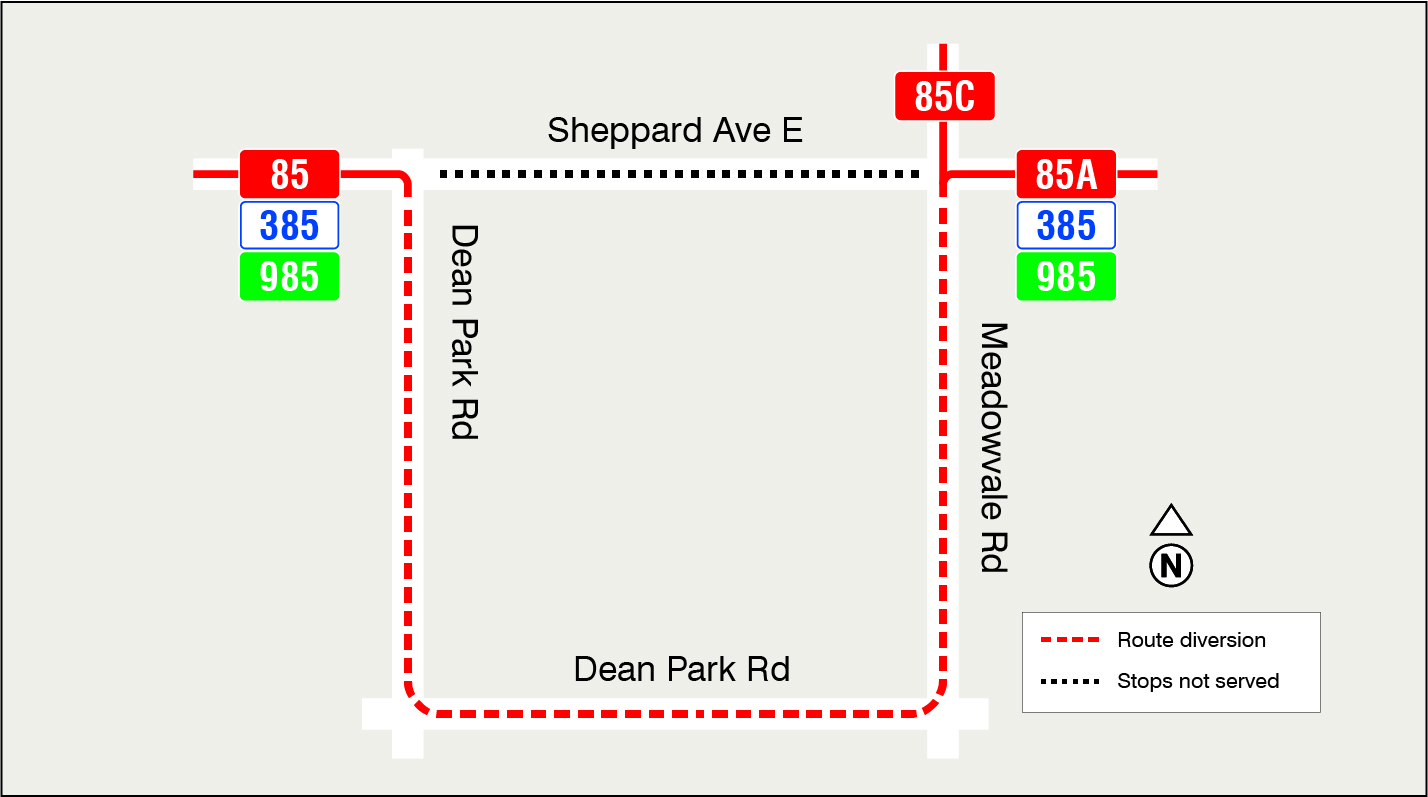 Map of route diversion