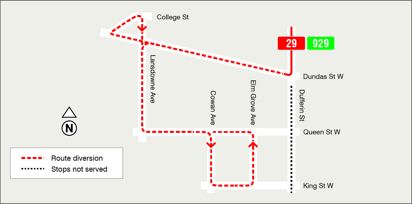Map of route diversion