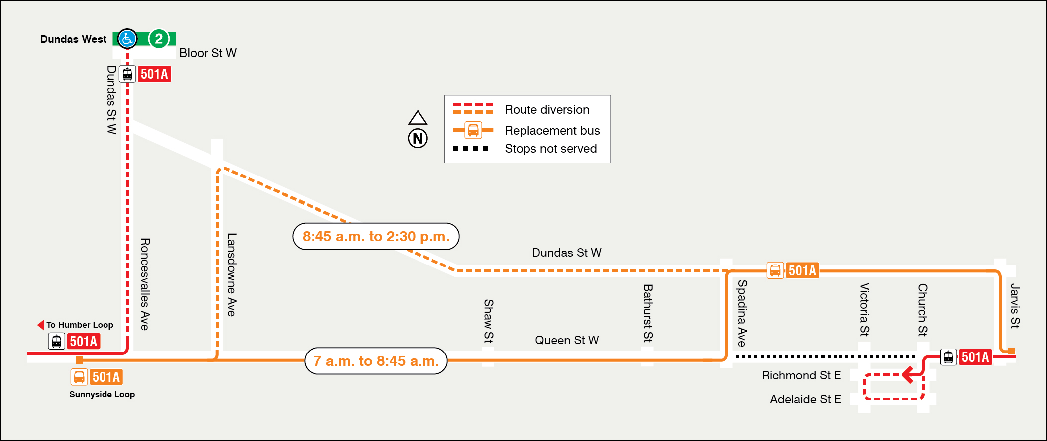Map of route diversion