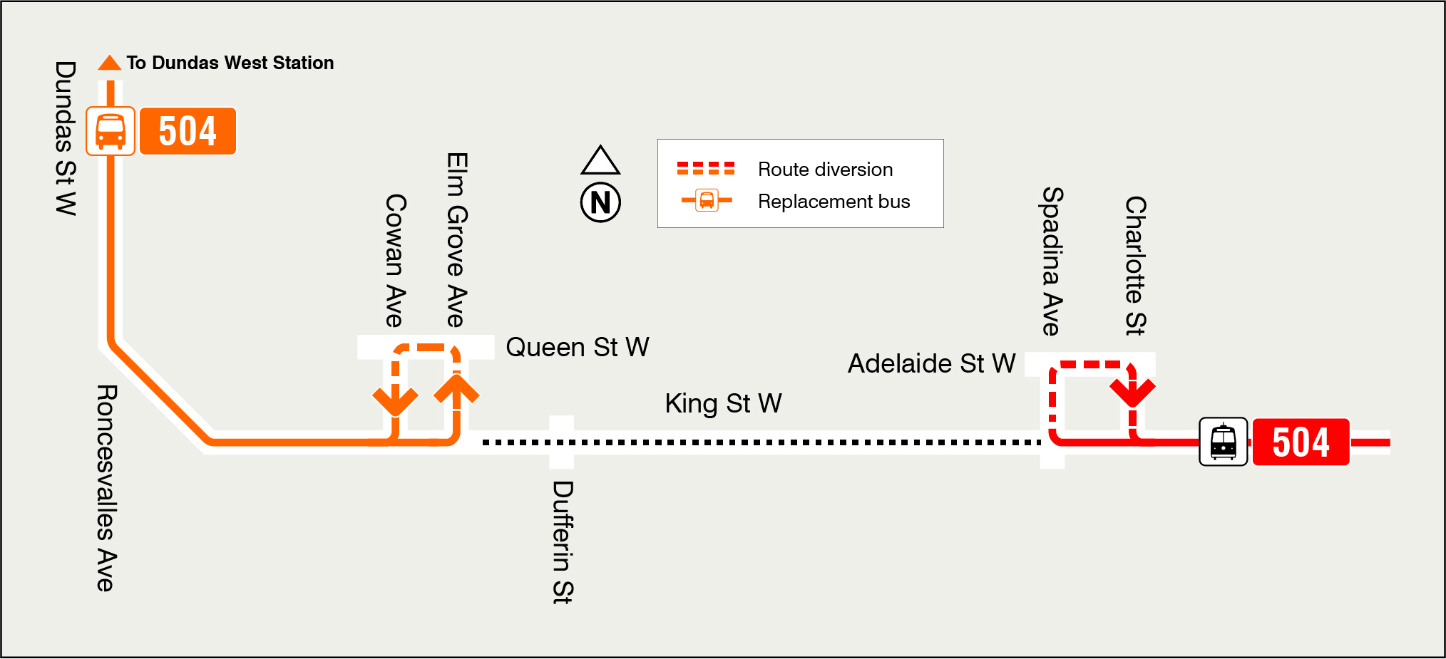 Map of route diversion