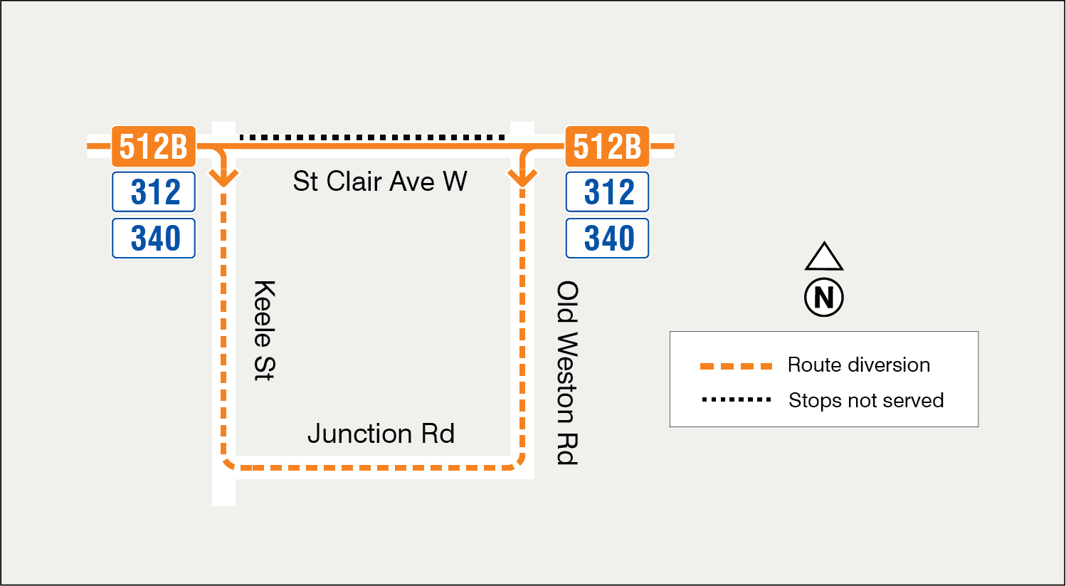 Map of route diversion