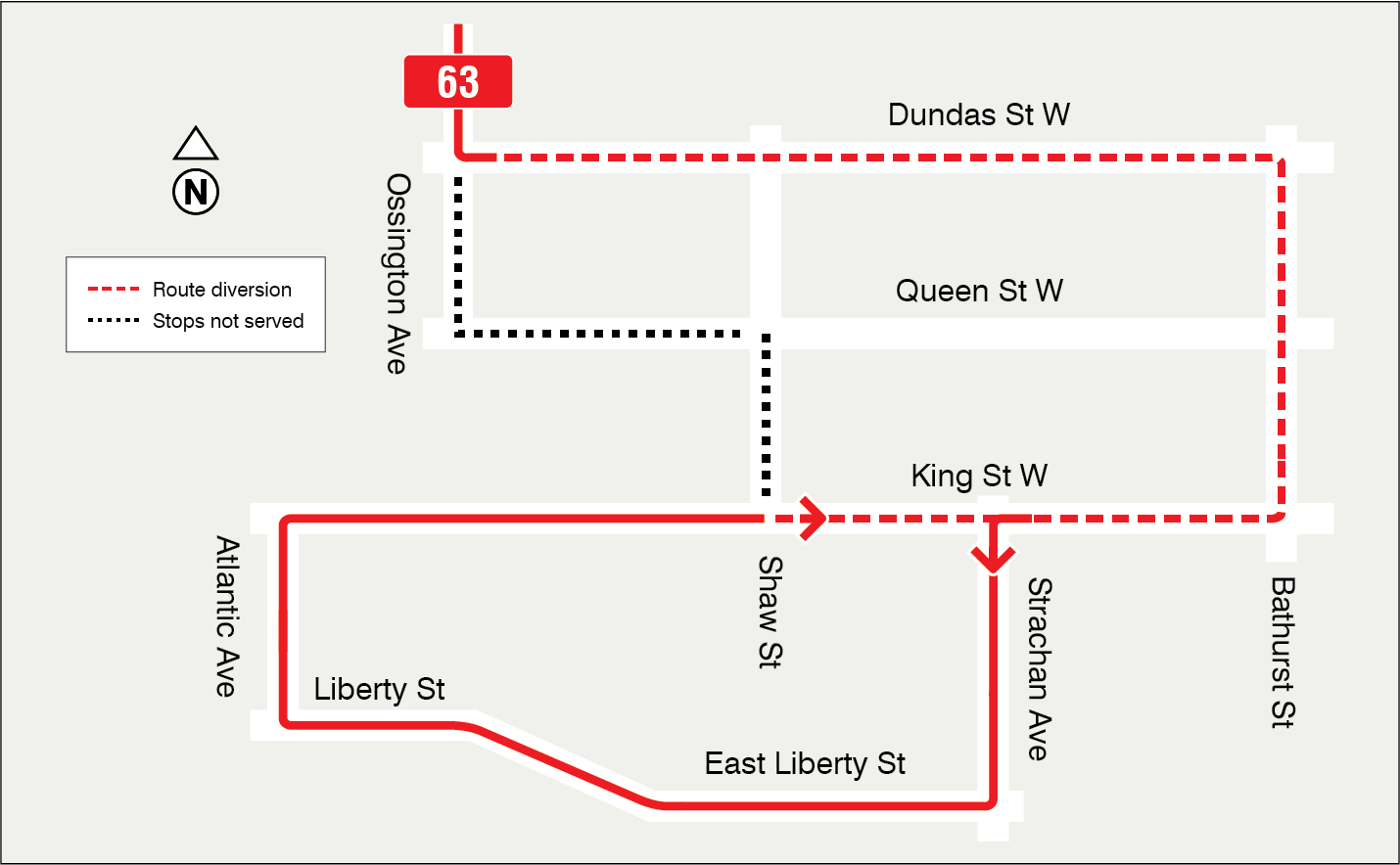 Map of route diversion
