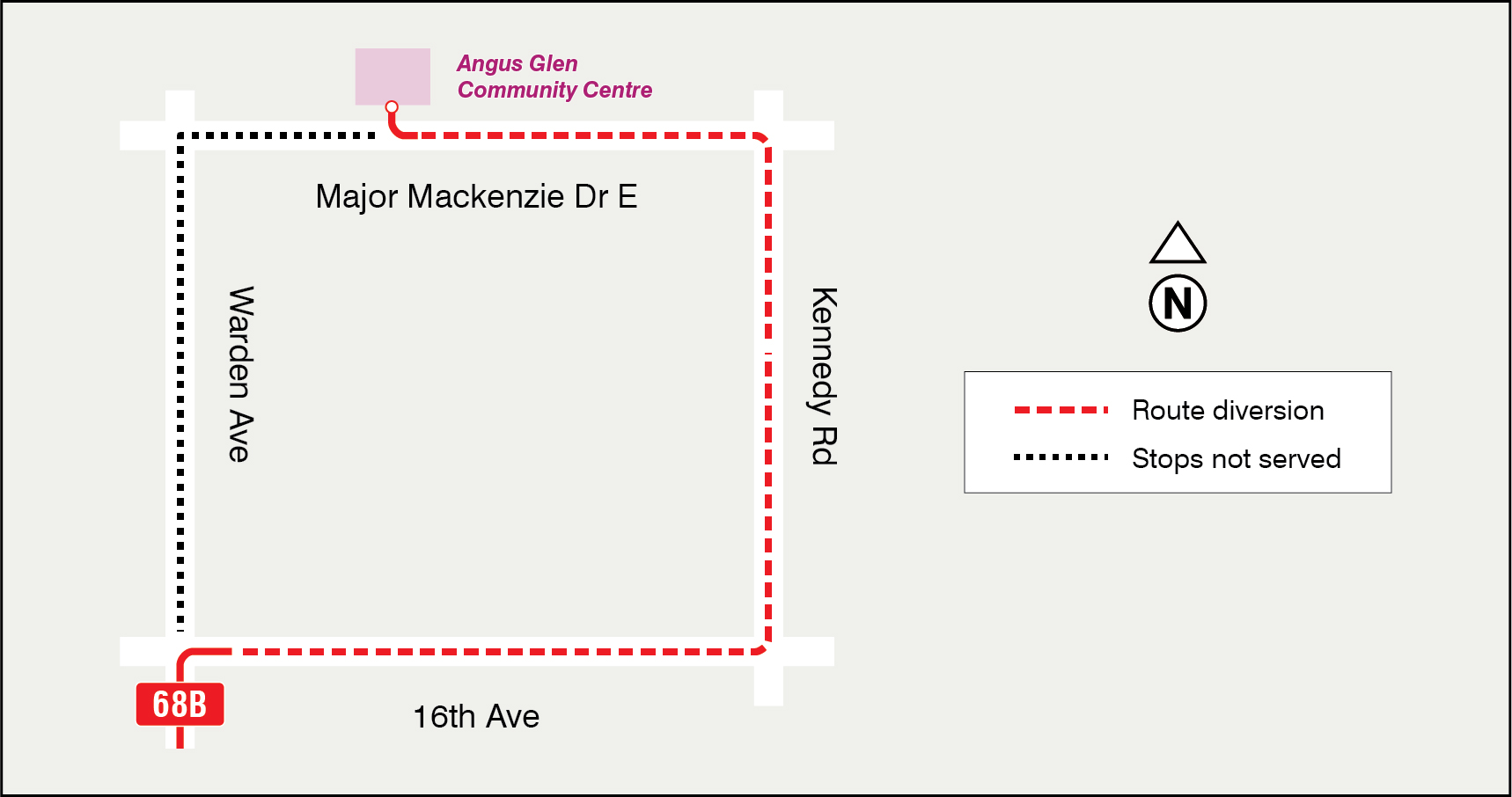 Map of route diversion