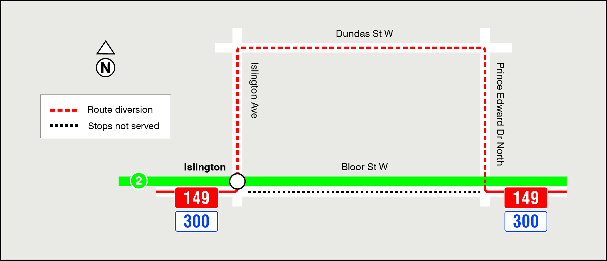 Map of route diversion