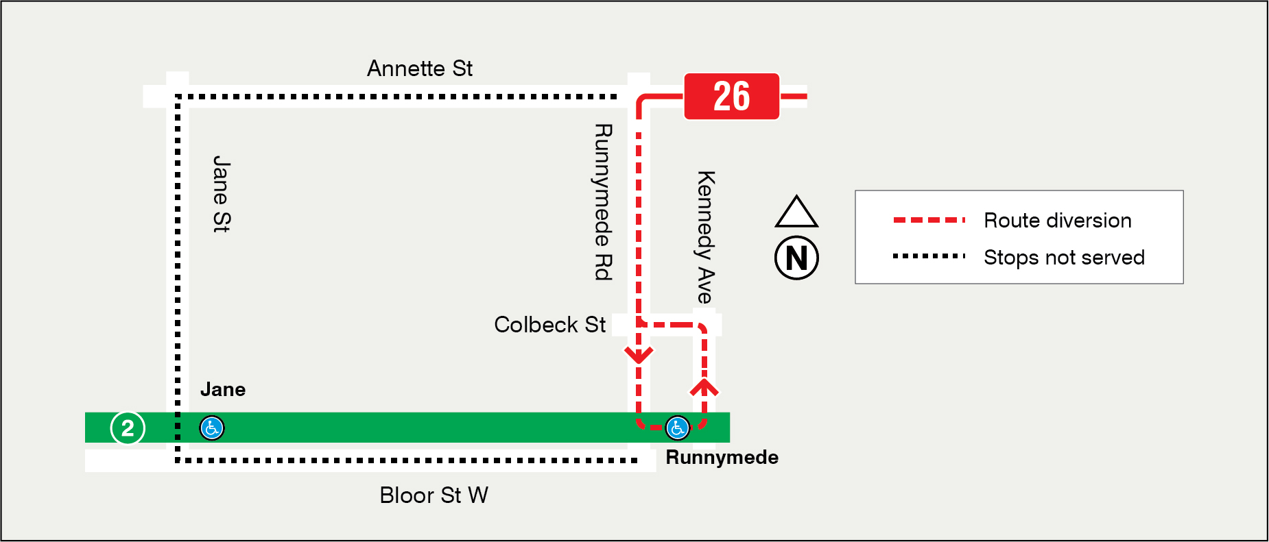 Map of route diversion