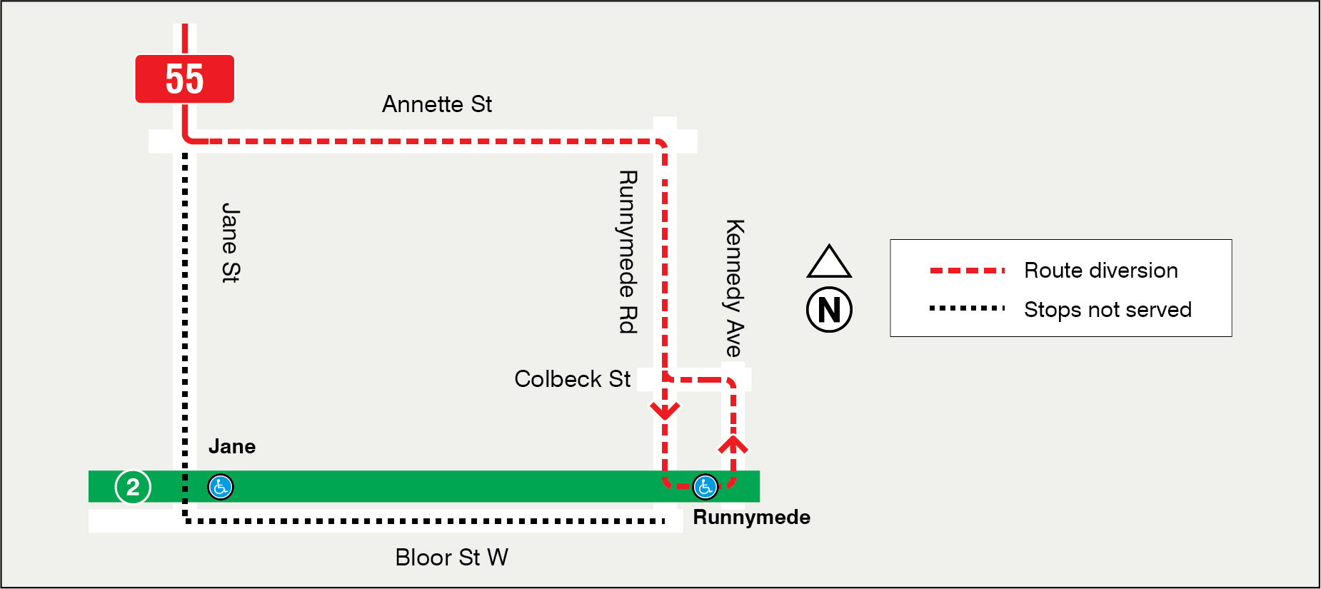 Map of route diversion