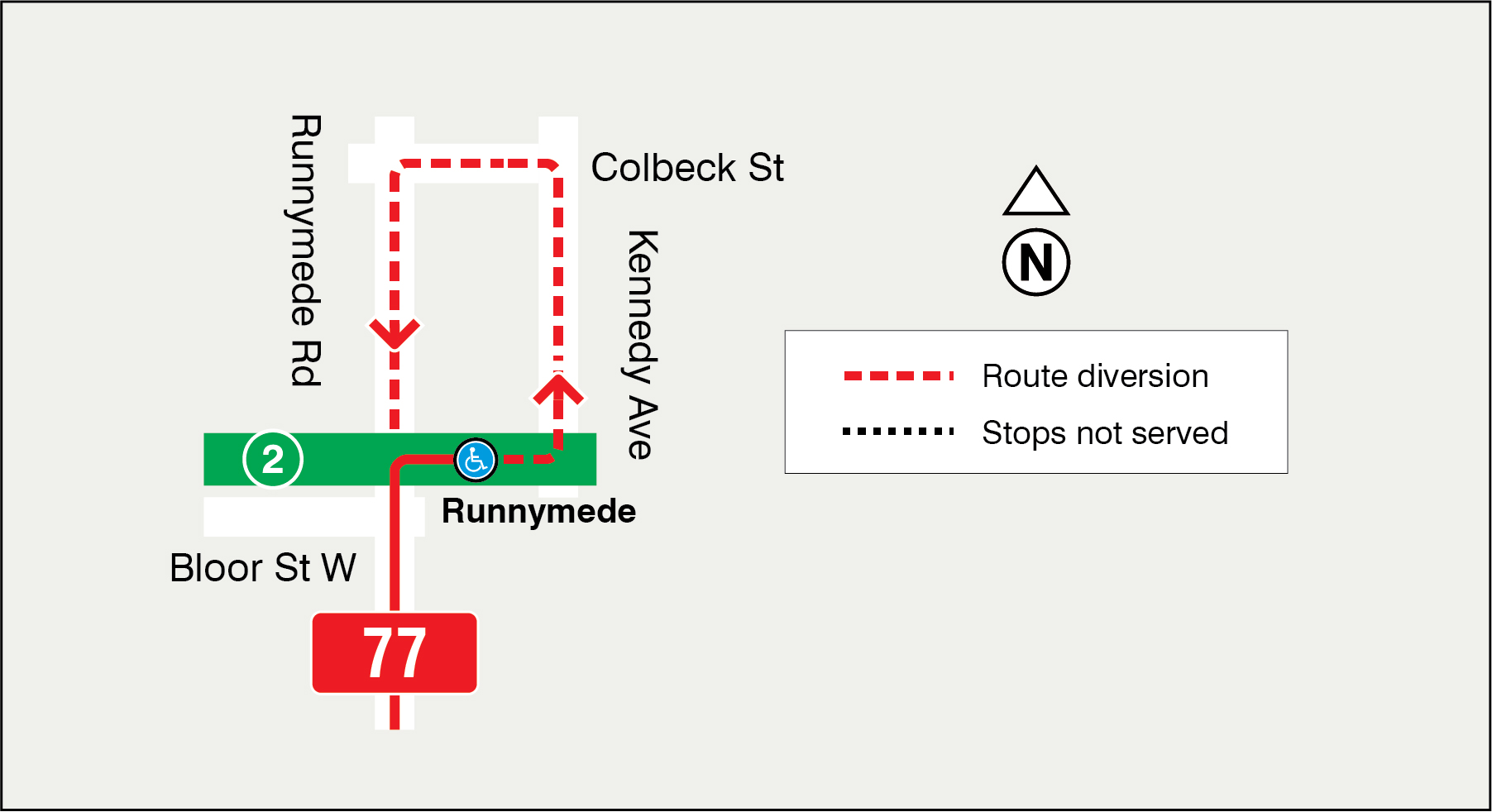 Map of route diversion
