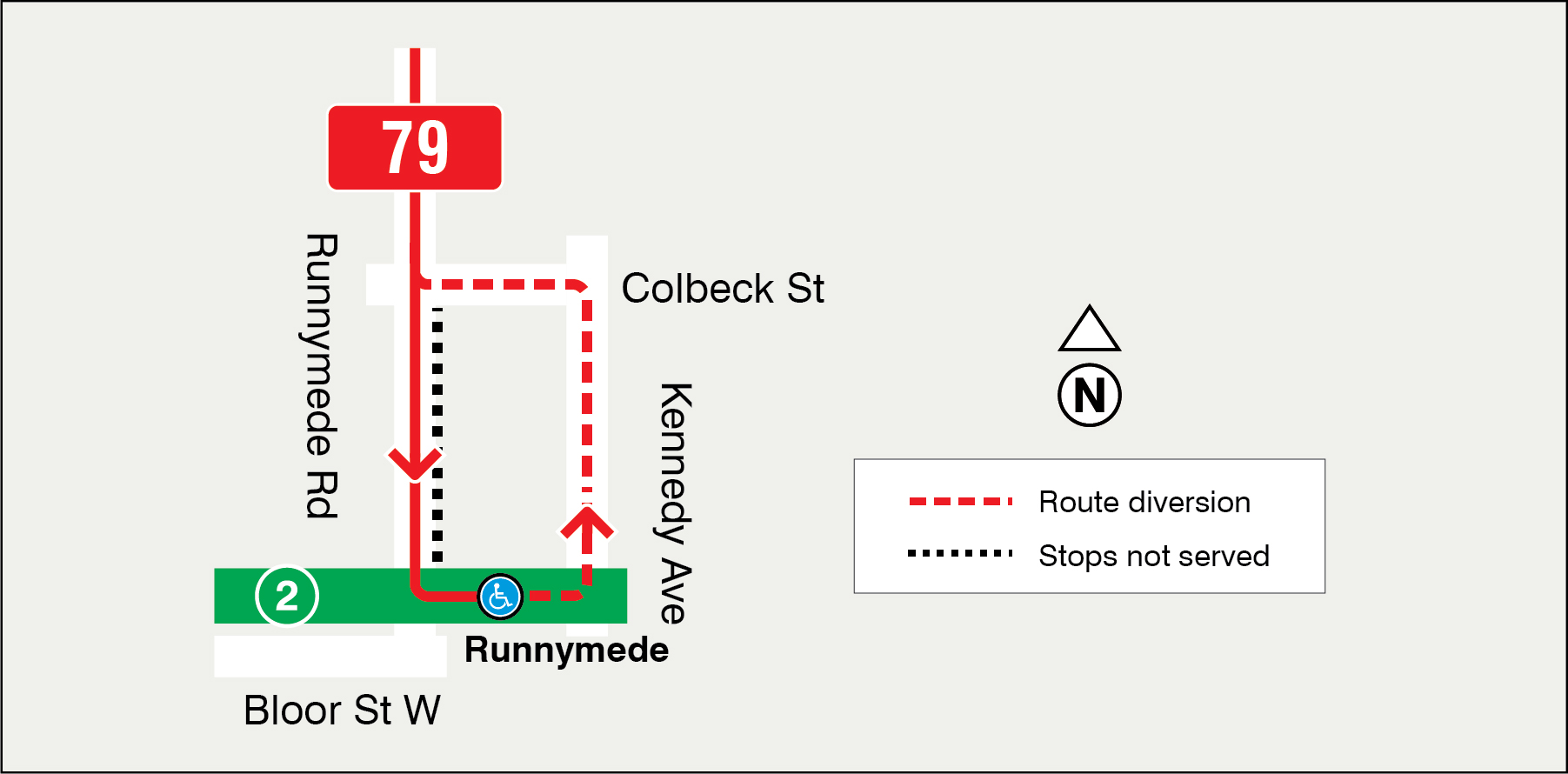Map of route diversion