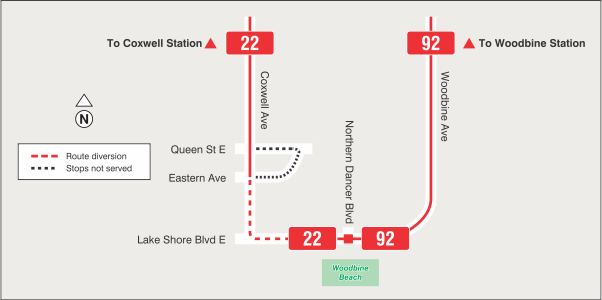 Map of route diversion