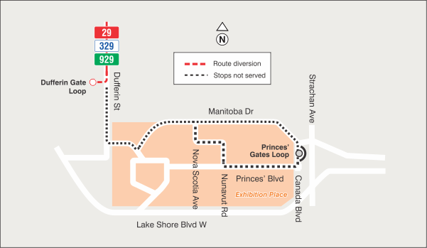 Map of route diversion