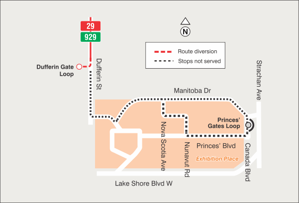 Map of route diversion