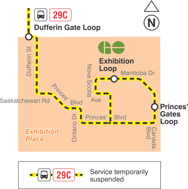 Map of route diversion