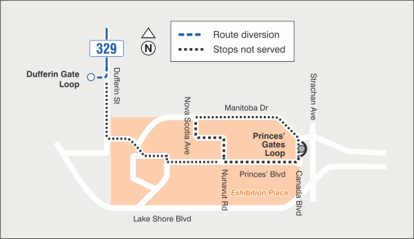 Map of route diversion