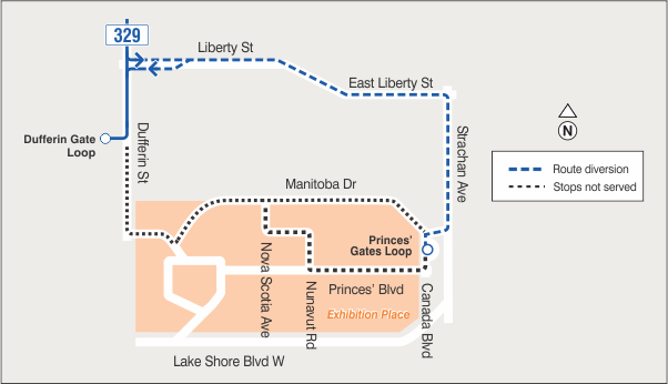Map of route diversion