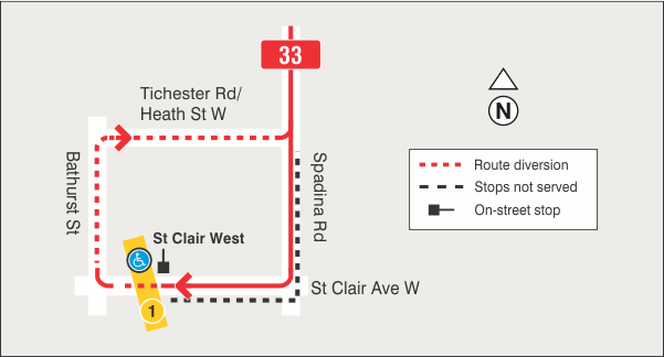 Map of route diversion