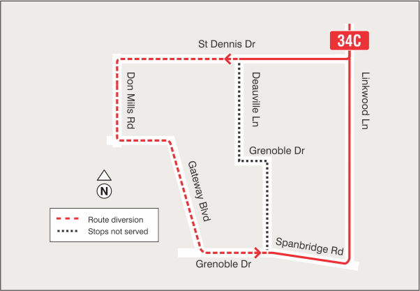 Map of route diversion