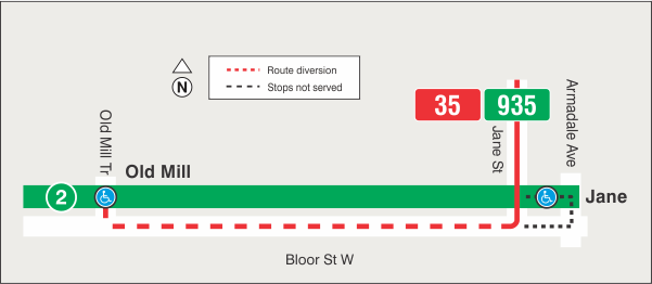 Map of route diversion